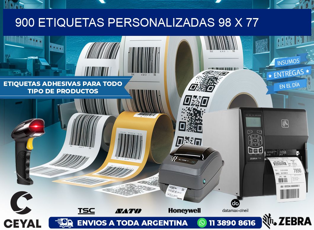 900 ETIQUETAS PERSONALIZADAS 98 x 77
