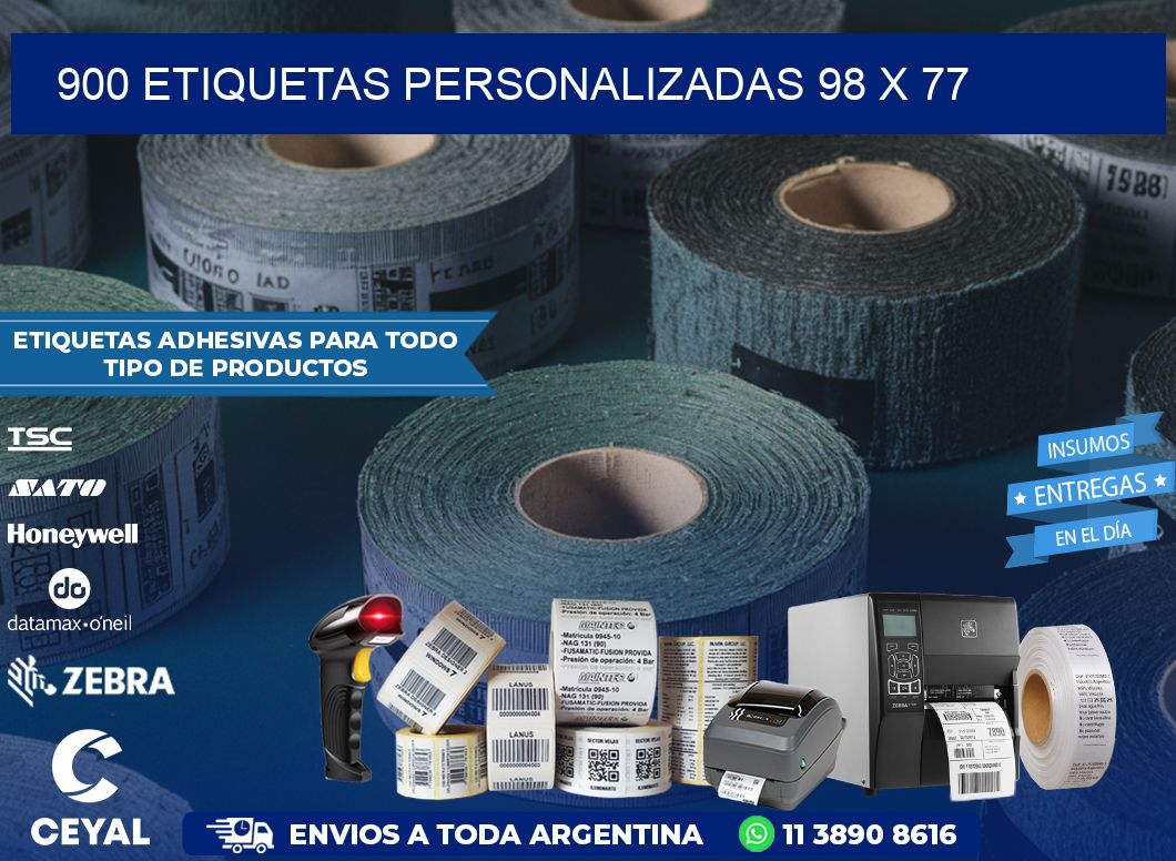 900 ETIQUETAS PERSONALIZADAS 98 x 77