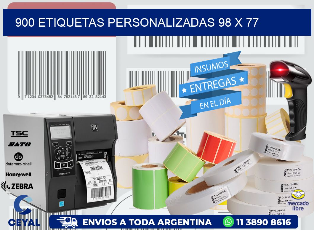 900 ETIQUETAS PERSONALIZADAS 98 x 77