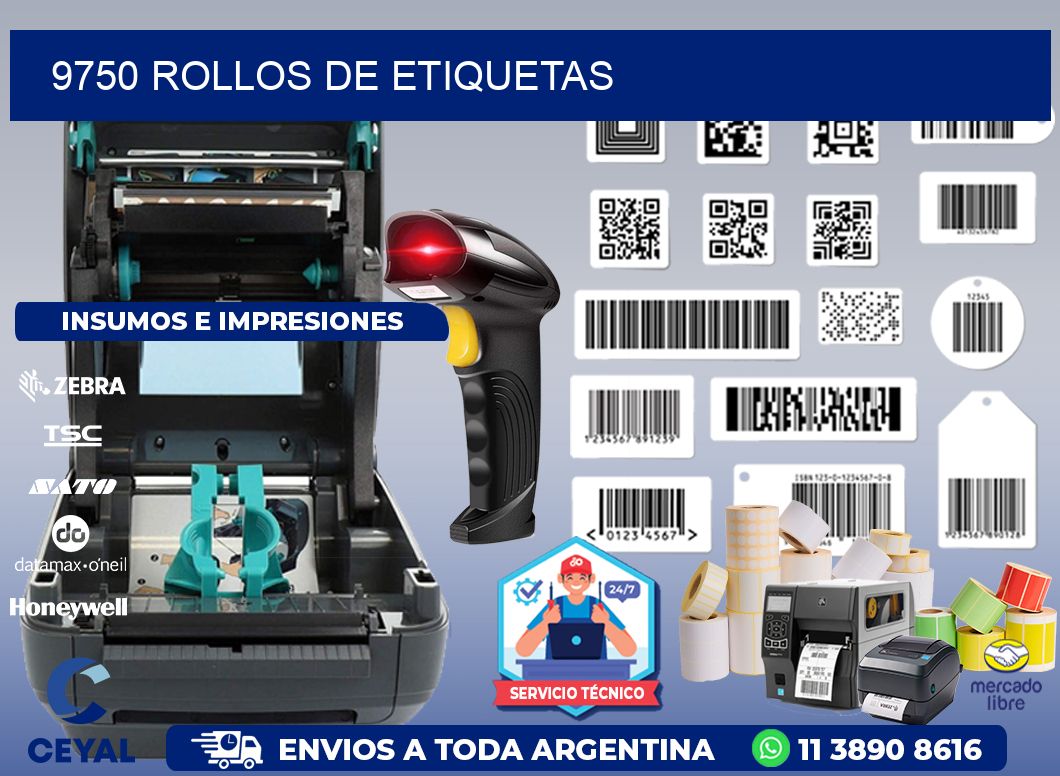 9750 ROLLOS DE ETIQUETAS