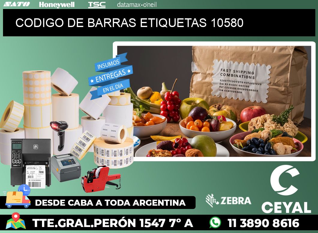 CODIGO DE BARRAS ETIQUETAS 10580