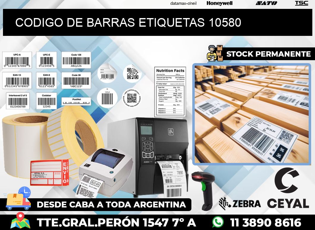 CODIGO DE BARRAS ETIQUETAS 10580