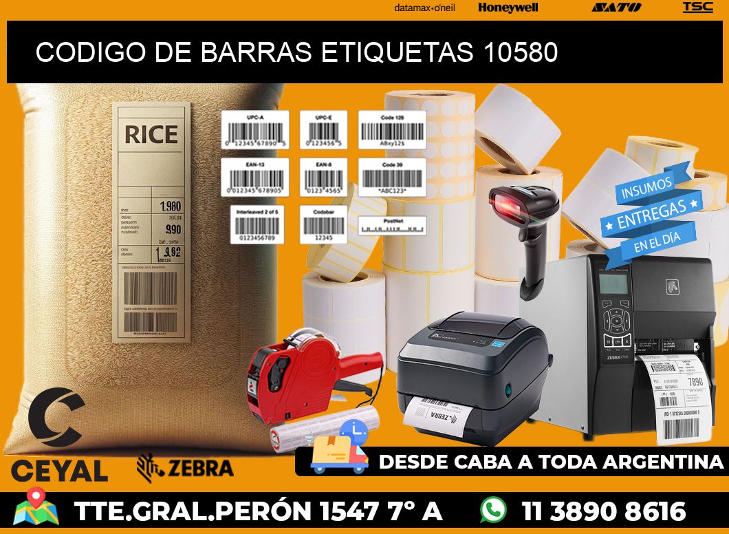 CODIGO DE BARRAS ETIQUETAS 10580