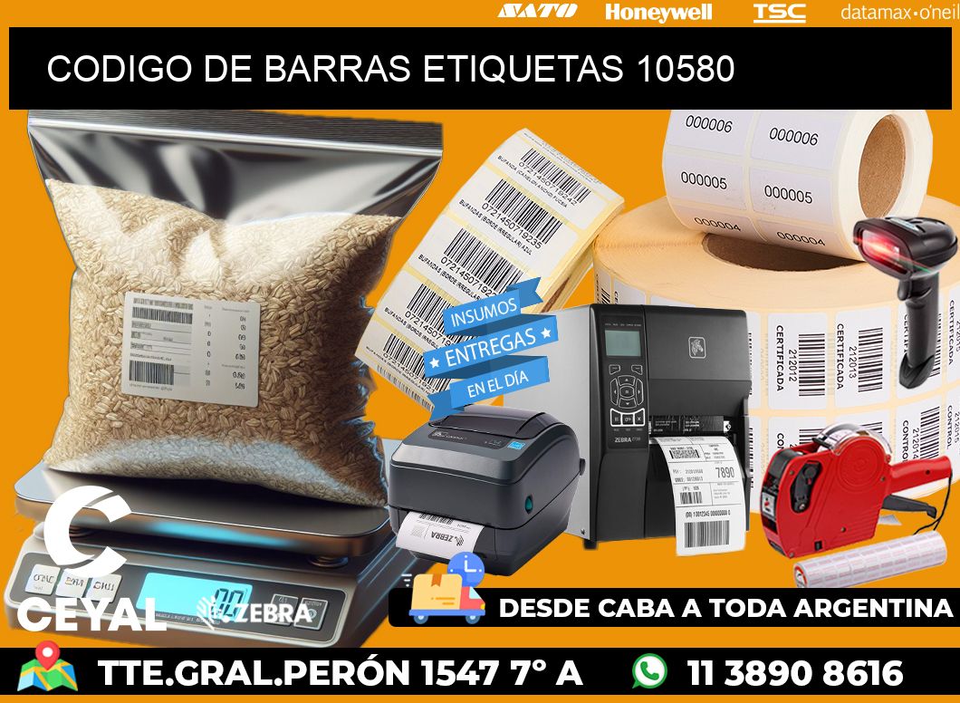 CODIGO DE BARRAS ETIQUETAS 10580