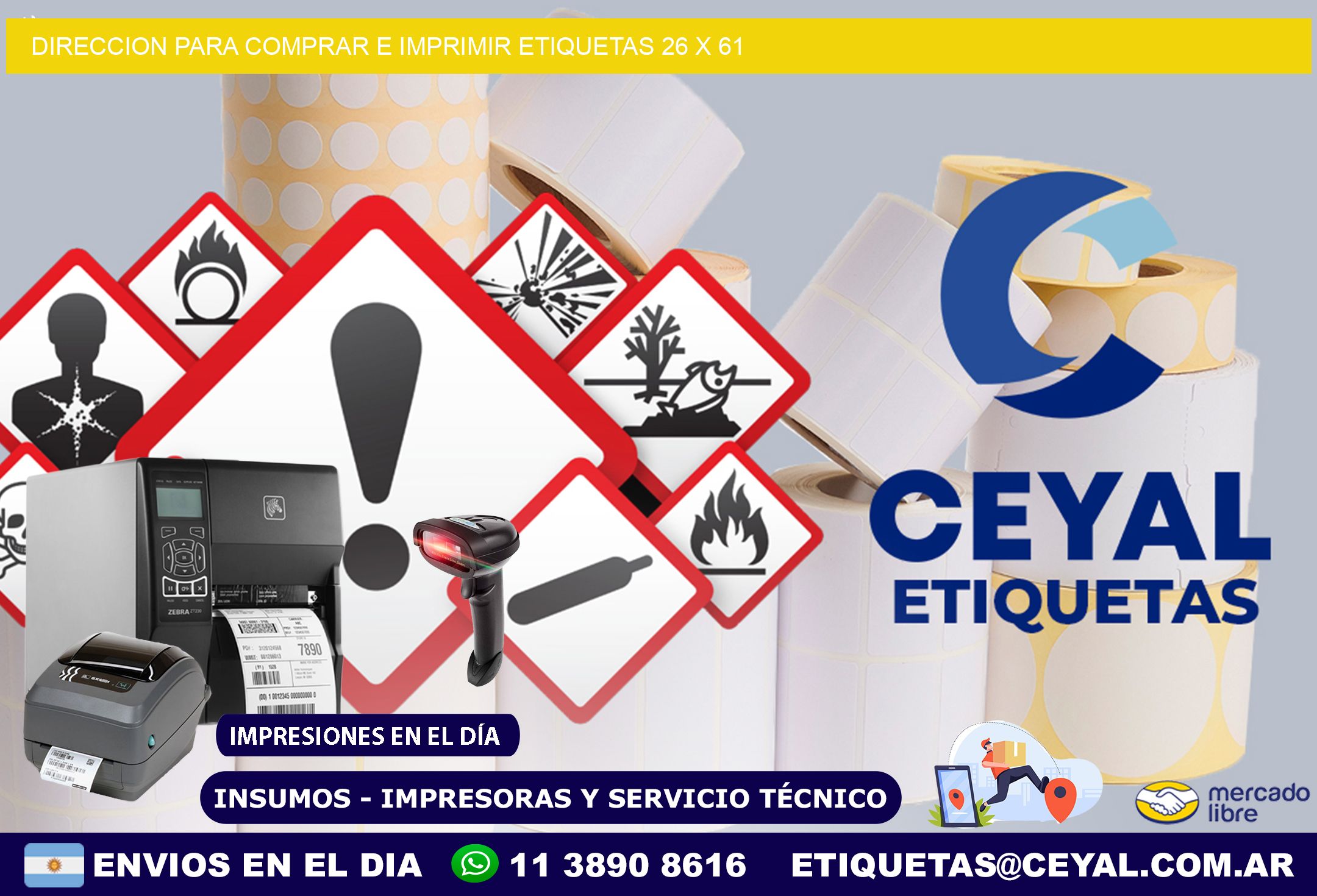 DIRECCION PARA COMPRAR E IMPRIMIR ETIQUETAS 26 x 61