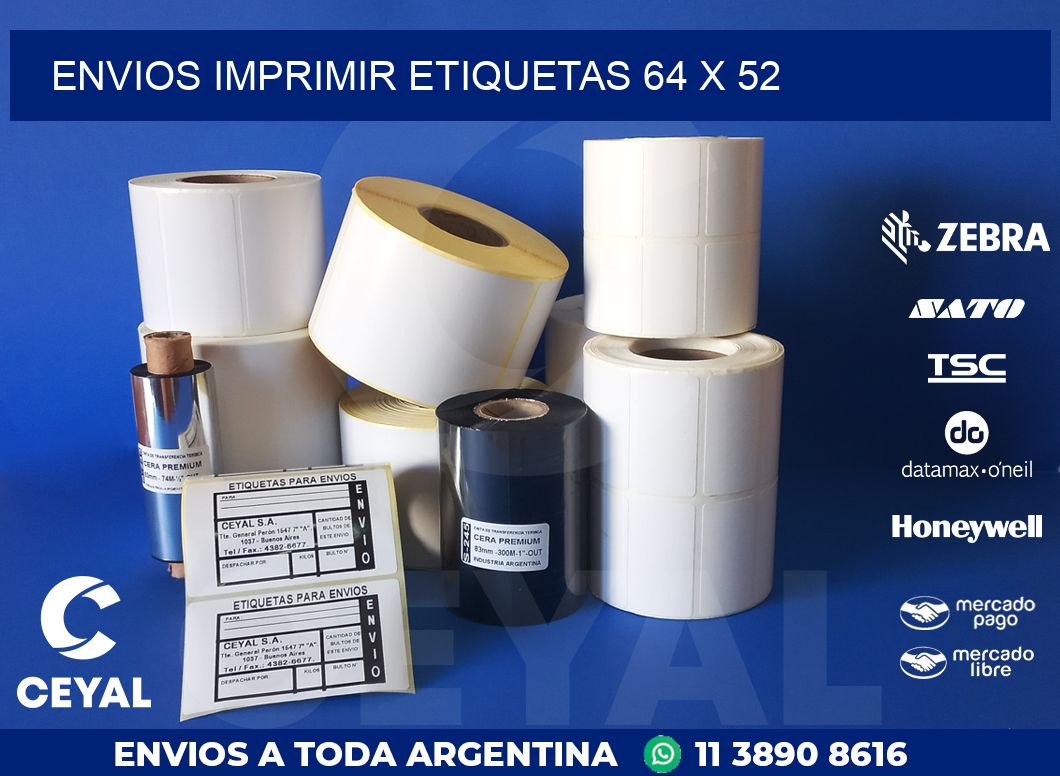 ENVIOS IMPRIMIR ETIQUETAS 64 x 52