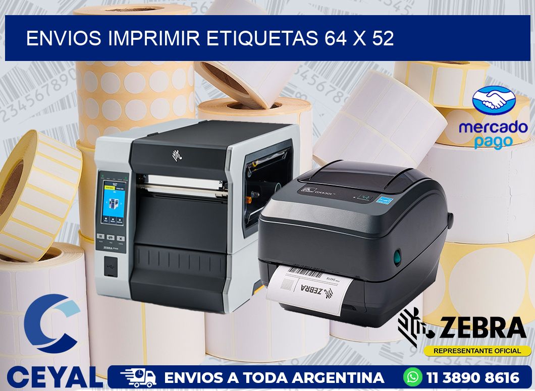 ENVIOS IMPRIMIR ETIQUETAS 64 x 52