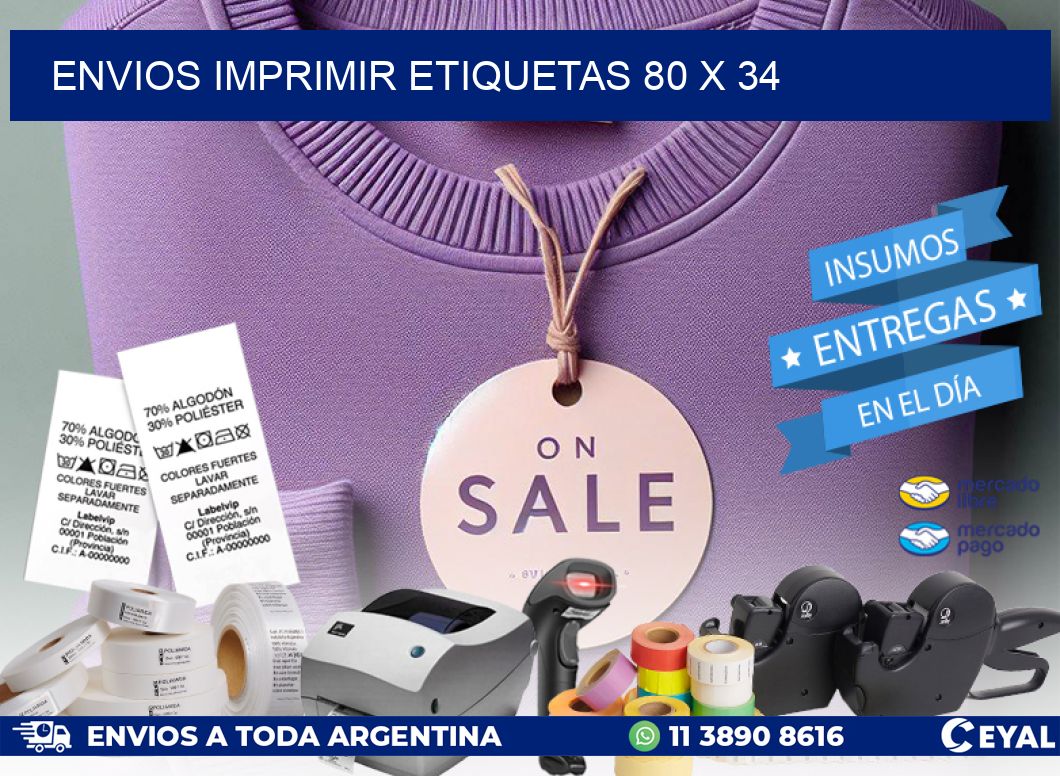 ENVIOS IMPRIMIR ETIQUETAS 80 x 34