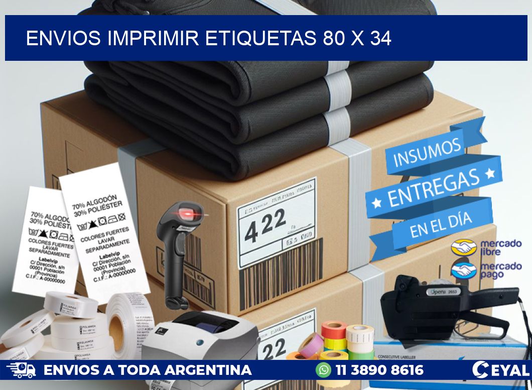 ENVIOS IMPRIMIR ETIQUETAS 80 x 34