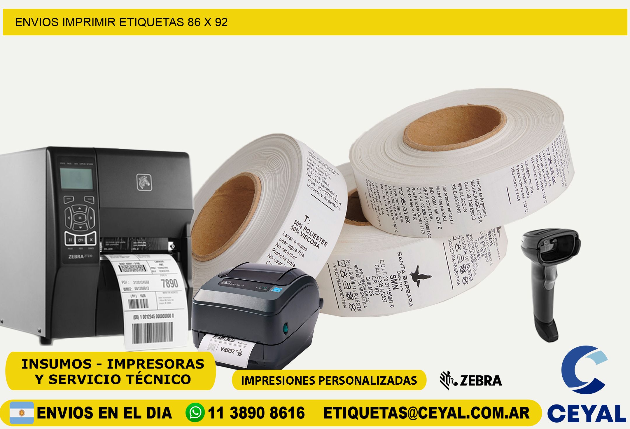 ENVIOS IMPRIMIR ETIQUETAS 86 x 92