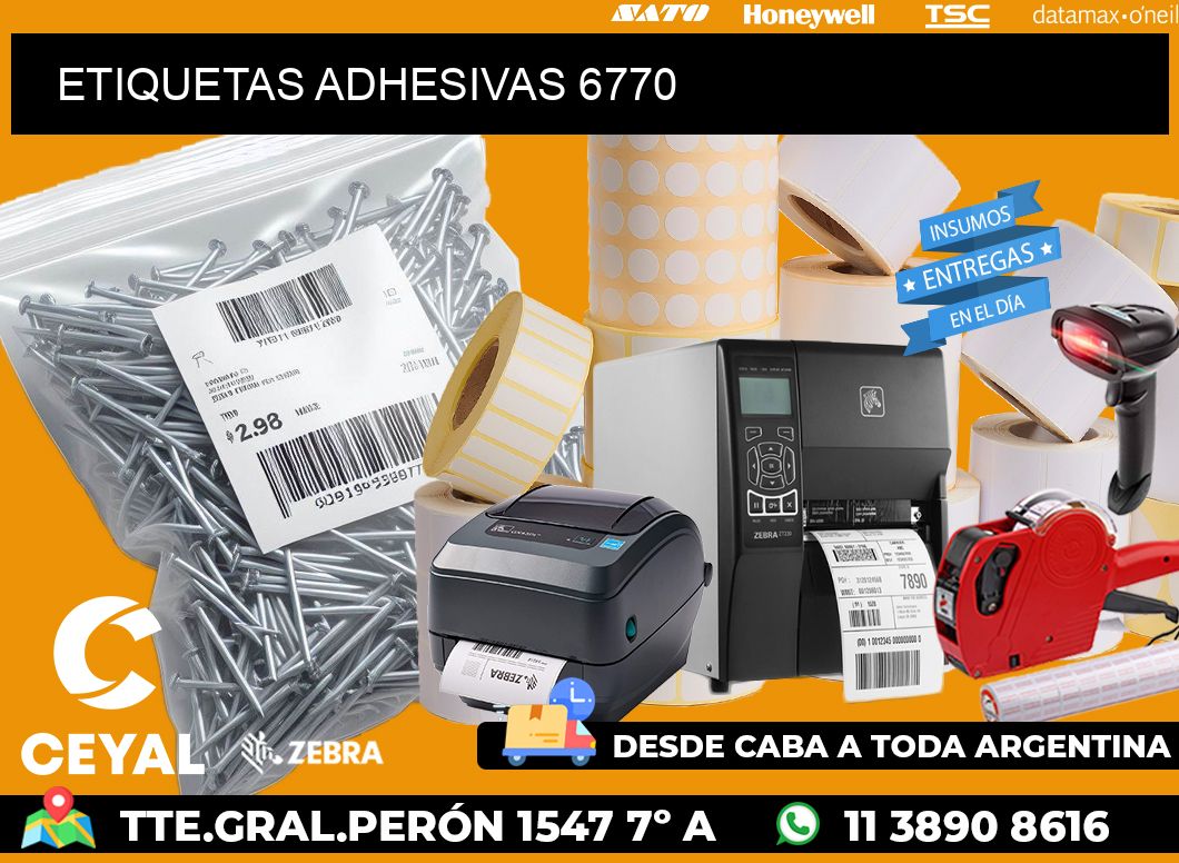 ETIQUETAS ADHESIVAS 6770