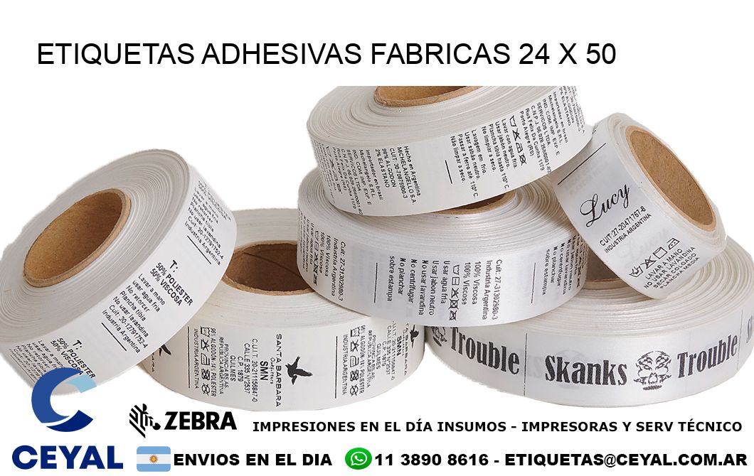 ETIQUETAS ADHESIVAS FABRICAS 24 x 50