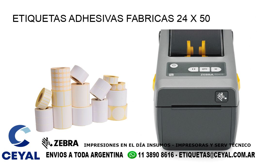 ETIQUETAS ADHESIVAS FABRICAS 24 x 50