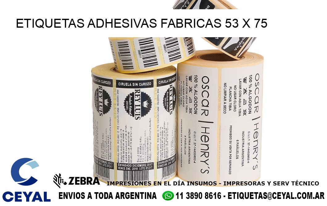 ETIQUETAS ADHESIVAS FABRICAS 53 x 75