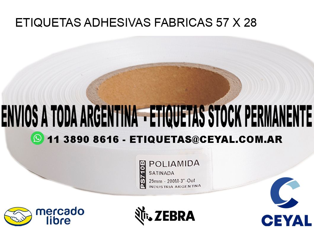 ETIQUETAS ADHESIVAS FABRICAS 57 x 28