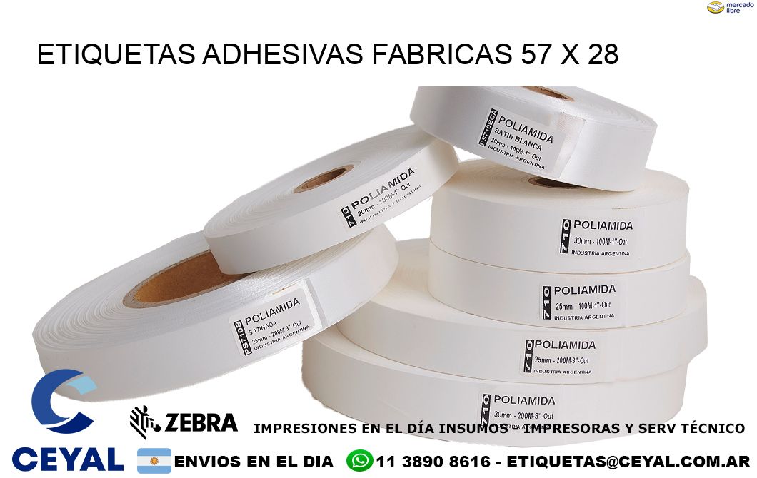 ETIQUETAS ADHESIVAS FABRICAS 57 x 28
