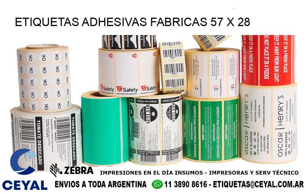 ETIQUETAS ADHESIVAS FABRICAS 57 x 28