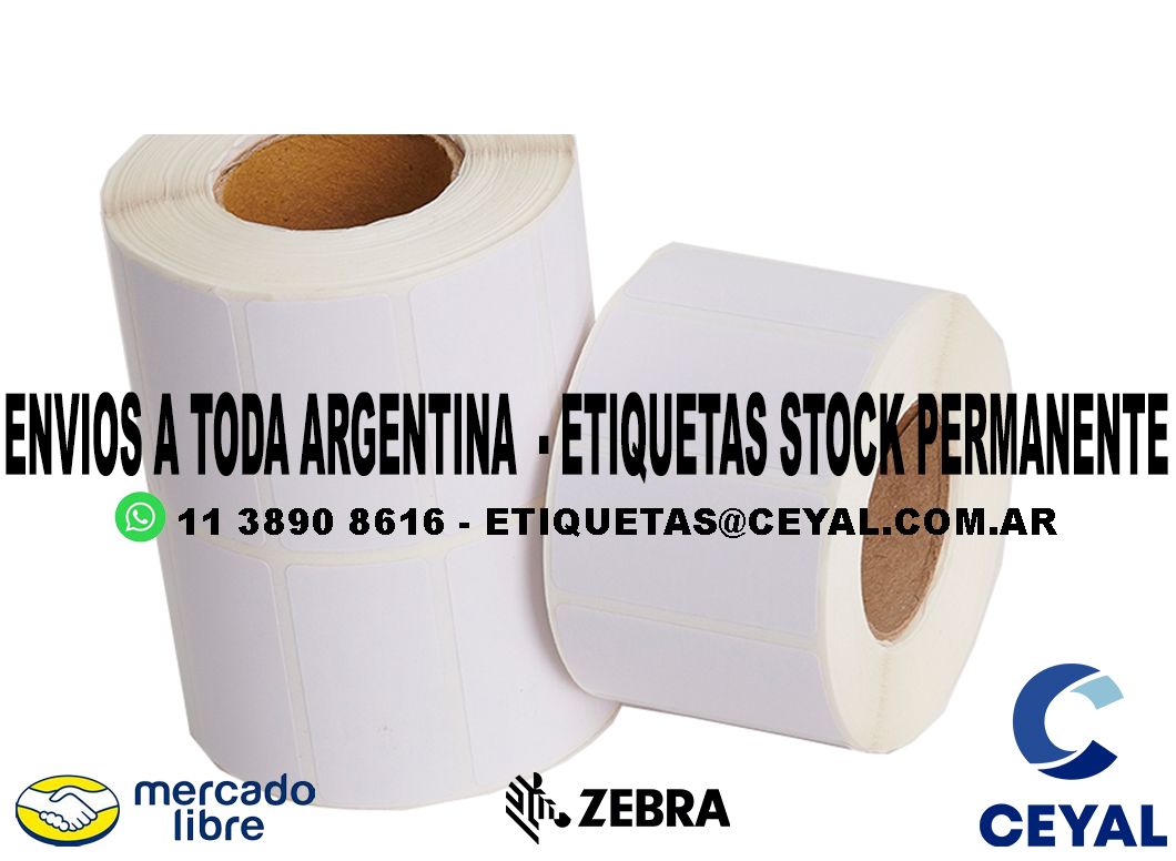 ETIQUETAS DE PAPEL OPP 62 x 65