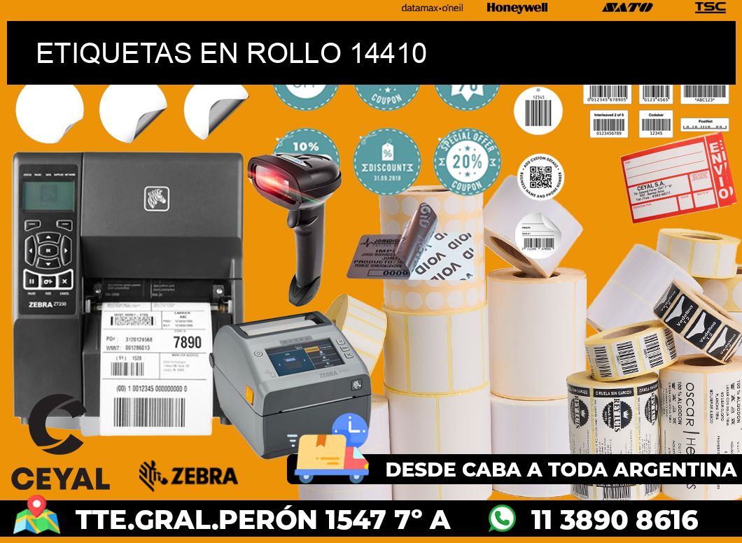 ETIQUETAS EN ROLLO 14410