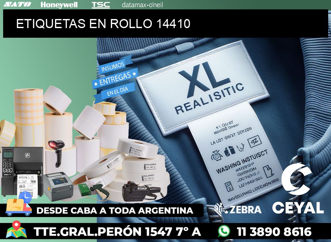 ETIQUETAS EN ROLLO 14410