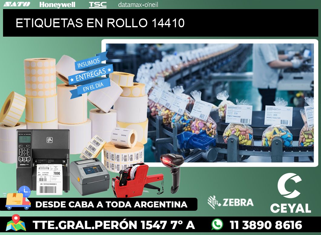 ETIQUETAS EN ROLLO 14410