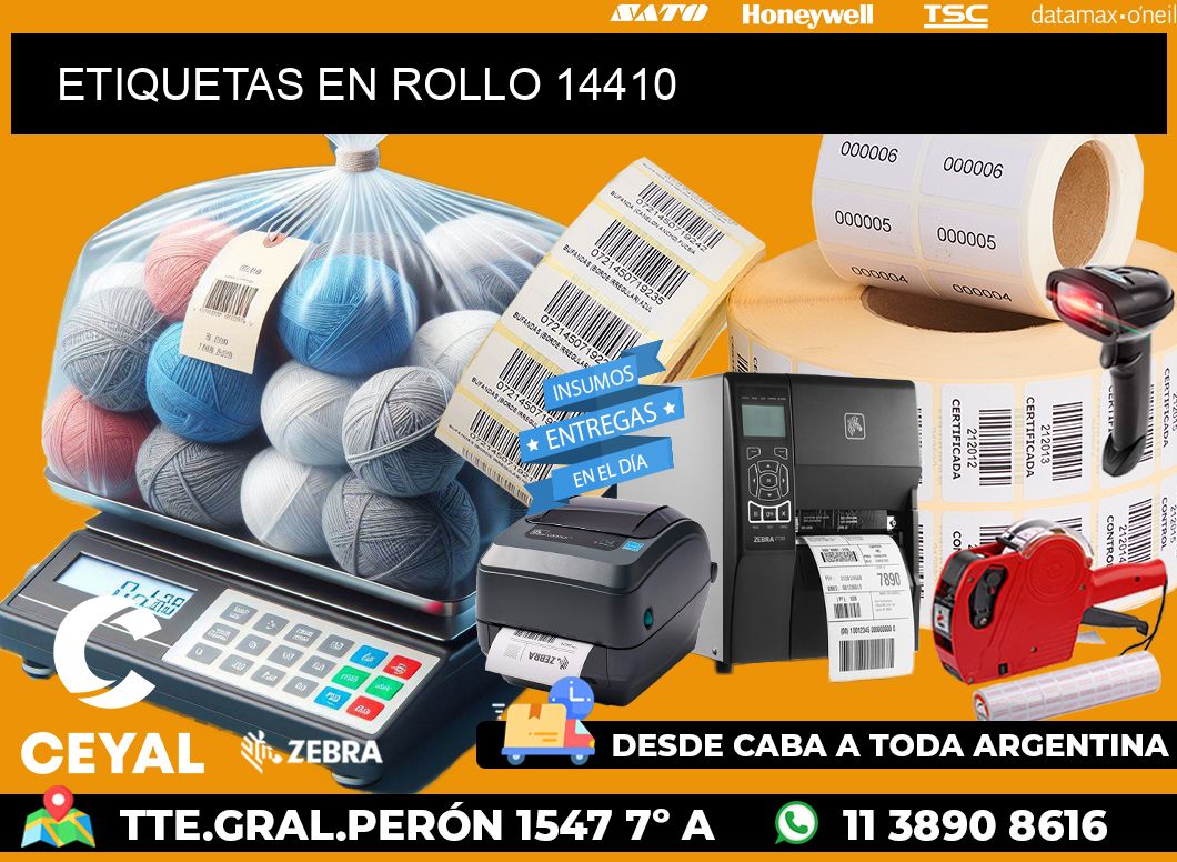 ETIQUETAS EN ROLLO 14410