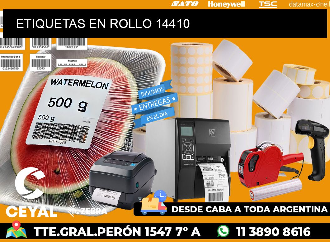 ETIQUETAS EN ROLLO 14410