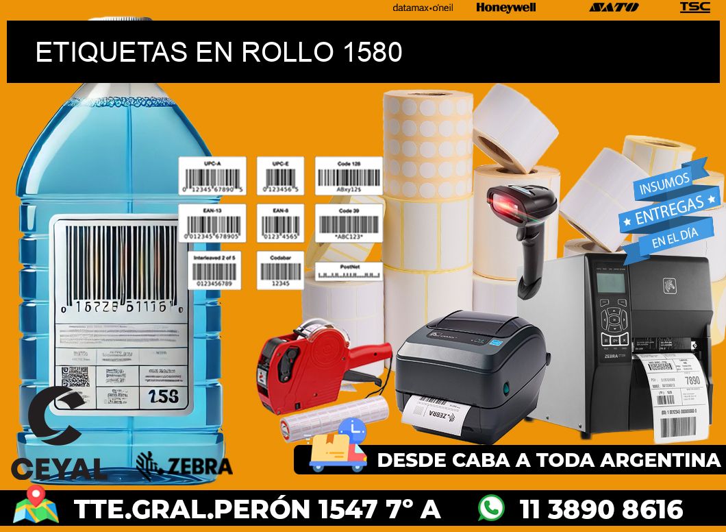 ETIQUETAS EN ROLLO 1580