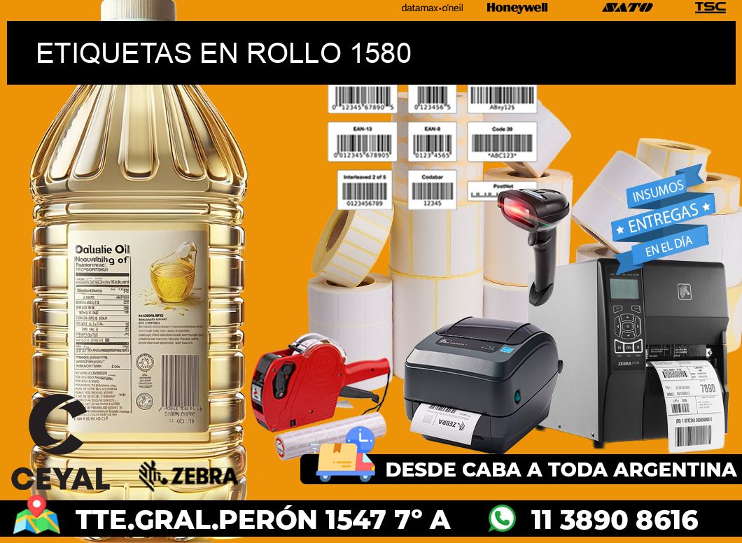ETIQUETAS EN ROLLO 1580