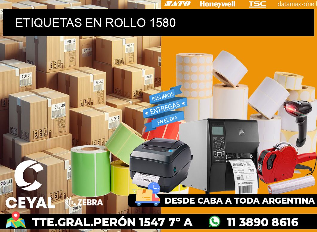 ETIQUETAS EN ROLLO 1580