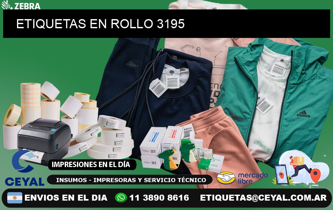 ETIQUETAS EN ROLLO 3195