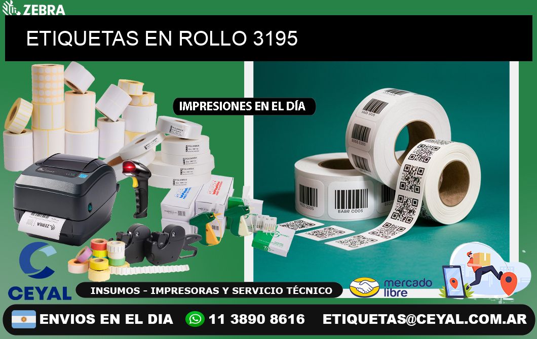 ETIQUETAS EN ROLLO 3195