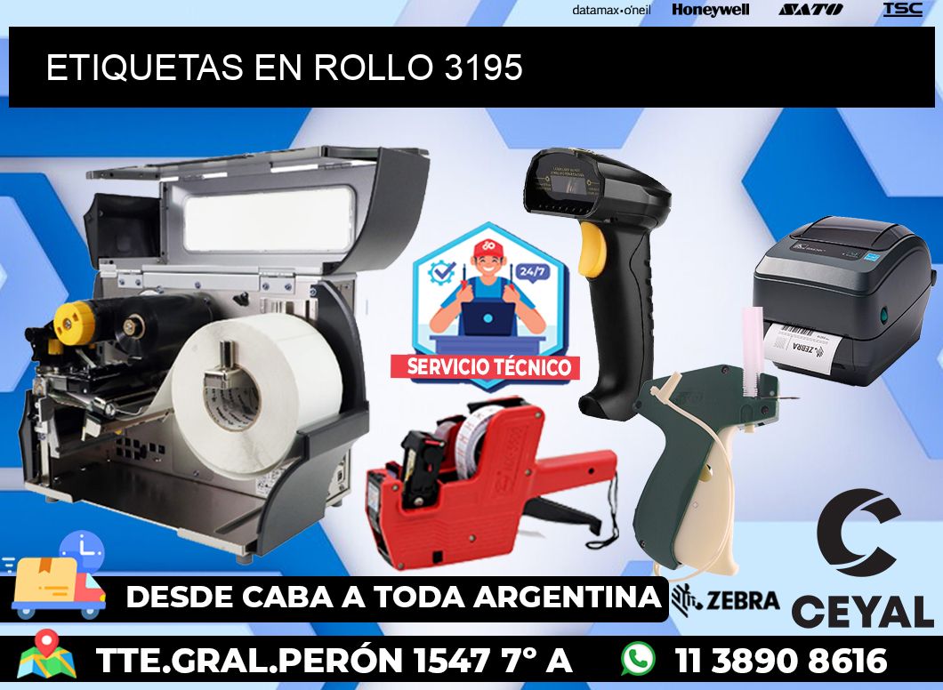 ETIQUETAS EN ROLLO 3195