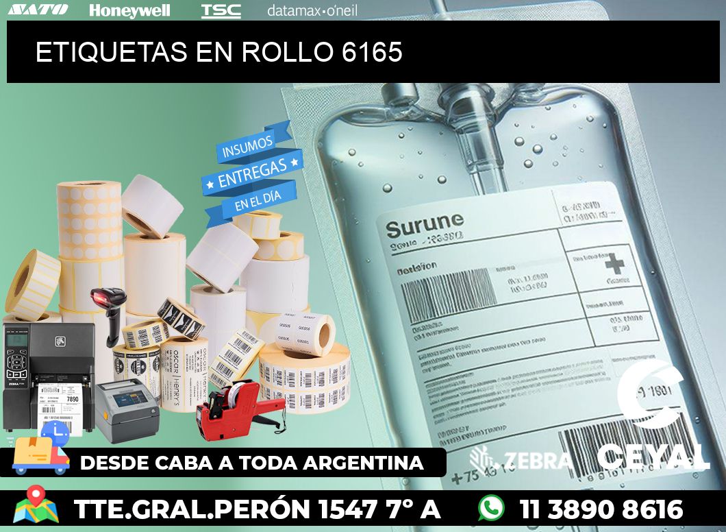 ETIQUETAS EN ROLLO 6165