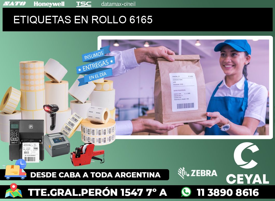 ETIQUETAS EN ROLLO 6165