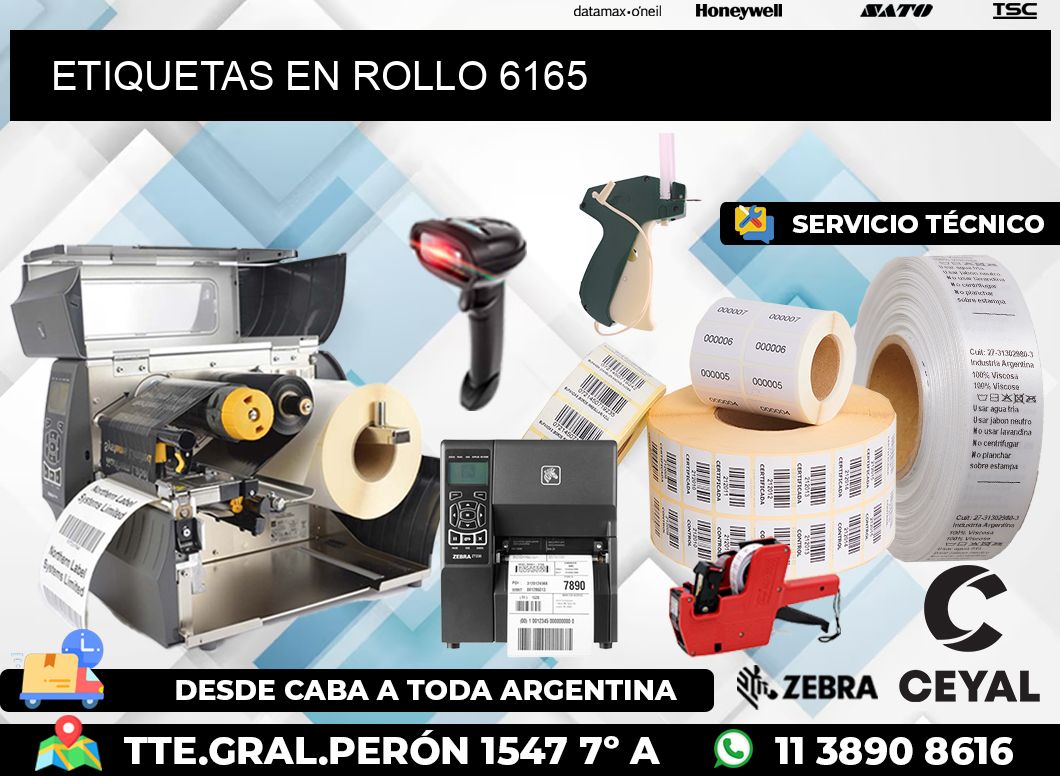 ETIQUETAS EN ROLLO 6165