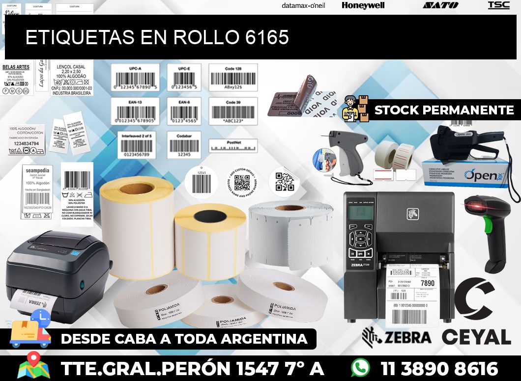ETIQUETAS EN ROLLO 6165