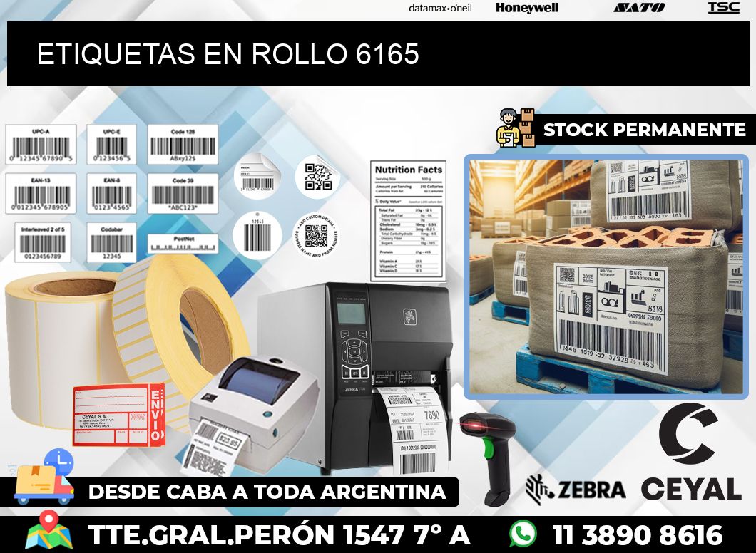 ETIQUETAS EN ROLLO 6165