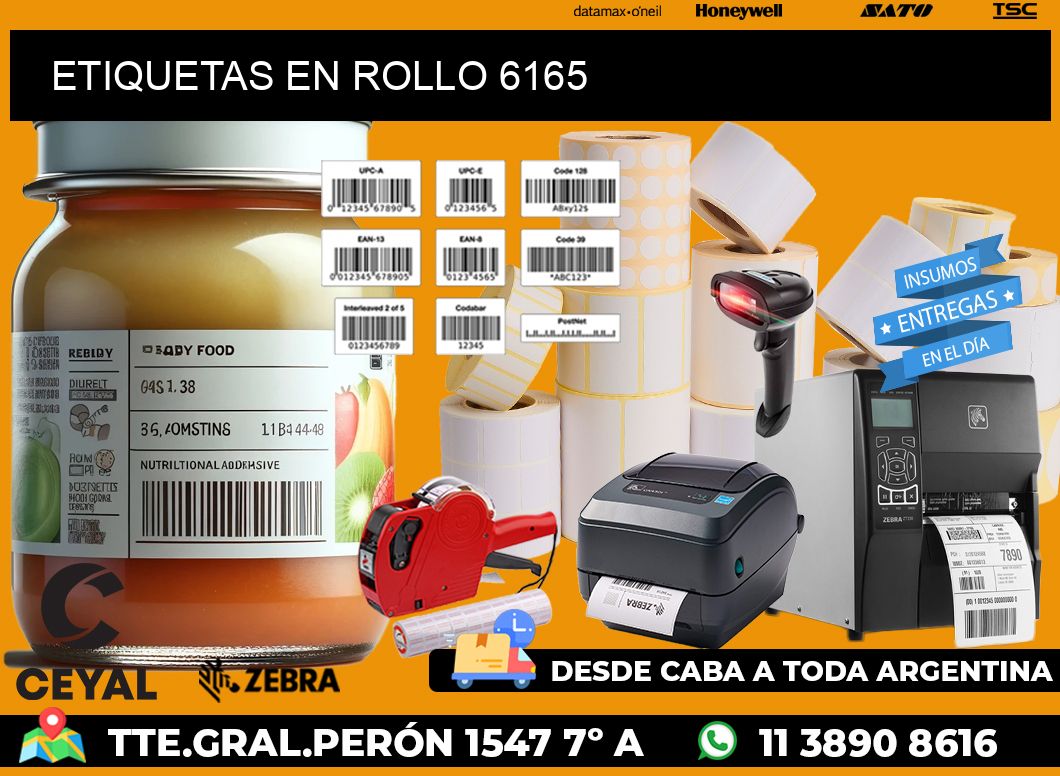 ETIQUETAS EN ROLLO 6165