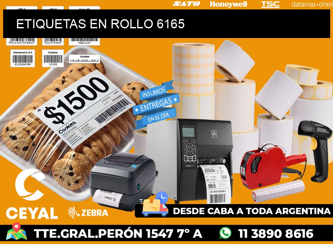 ETIQUETAS EN ROLLO 6165