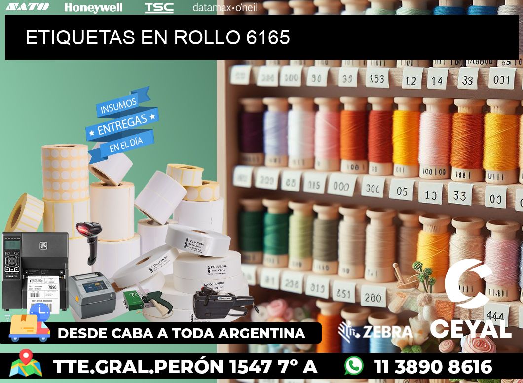 ETIQUETAS EN ROLLO 6165