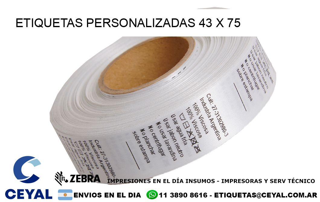 ETIQUETAS PERSONALIZADAS 43 x 75