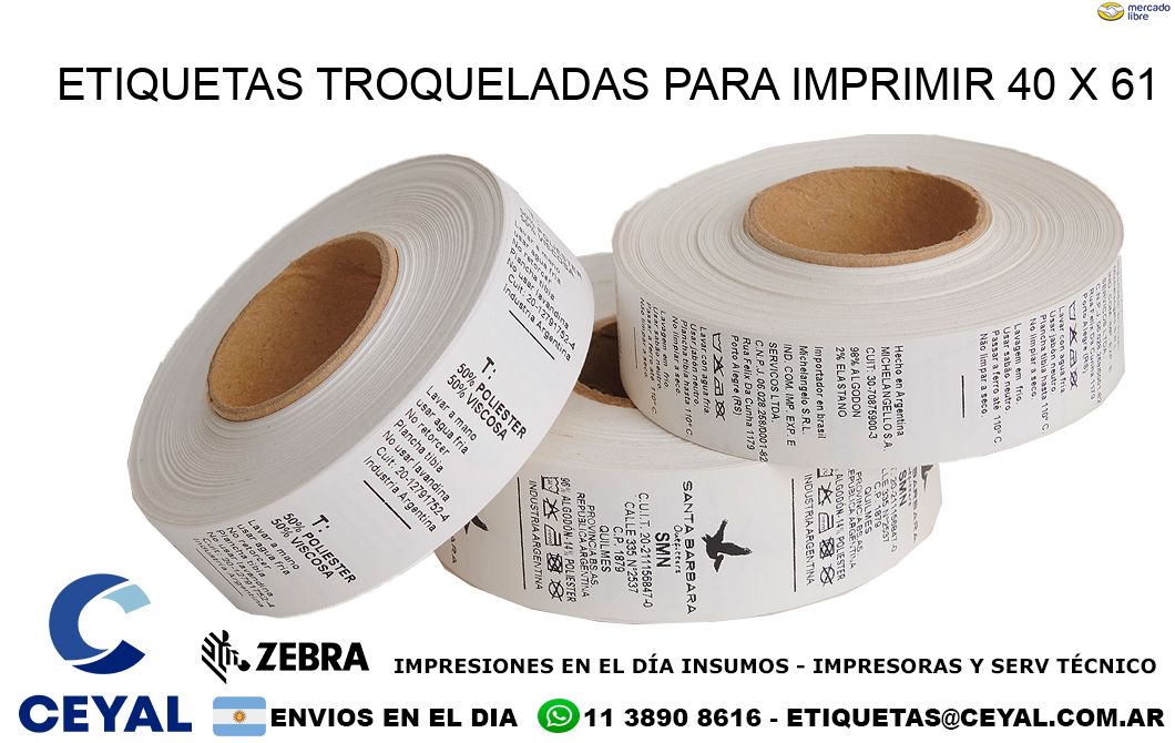 ETIQUETAS TROQUELADAS PARA IMPRIMIR 40 x 61