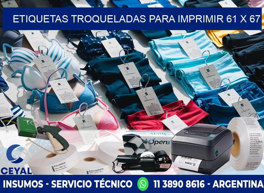 ETIQUETAS TROQUELADAS PARA IMPRIMIR 61 x 67