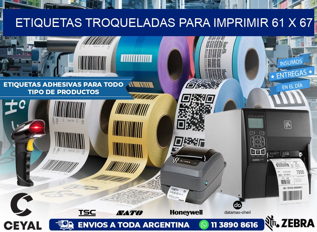 ETIQUETAS TROQUELADAS PARA IMPRIMIR 61 x 67