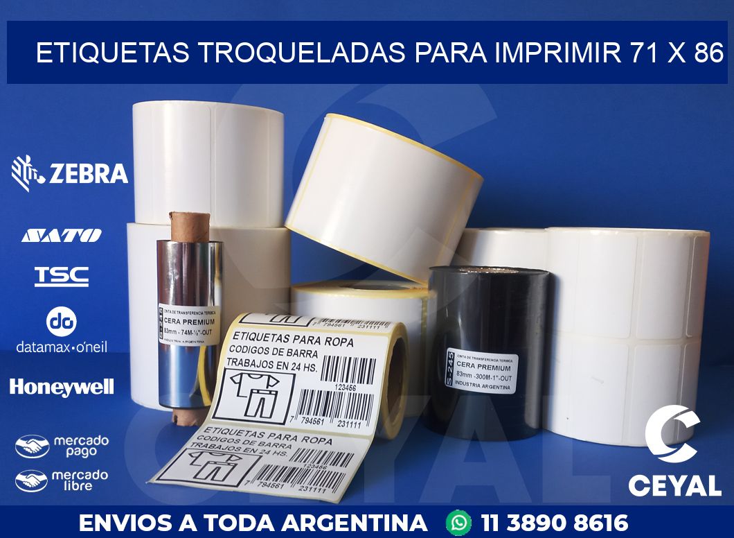ETIQUETAS TROQUELADAS PARA IMPRIMIR 71 x 86