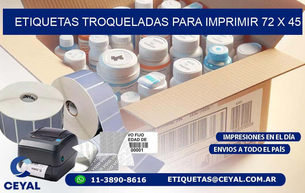 ETIQUETAS TROQUELADAS PARA IMPRIMIR 72 x 45