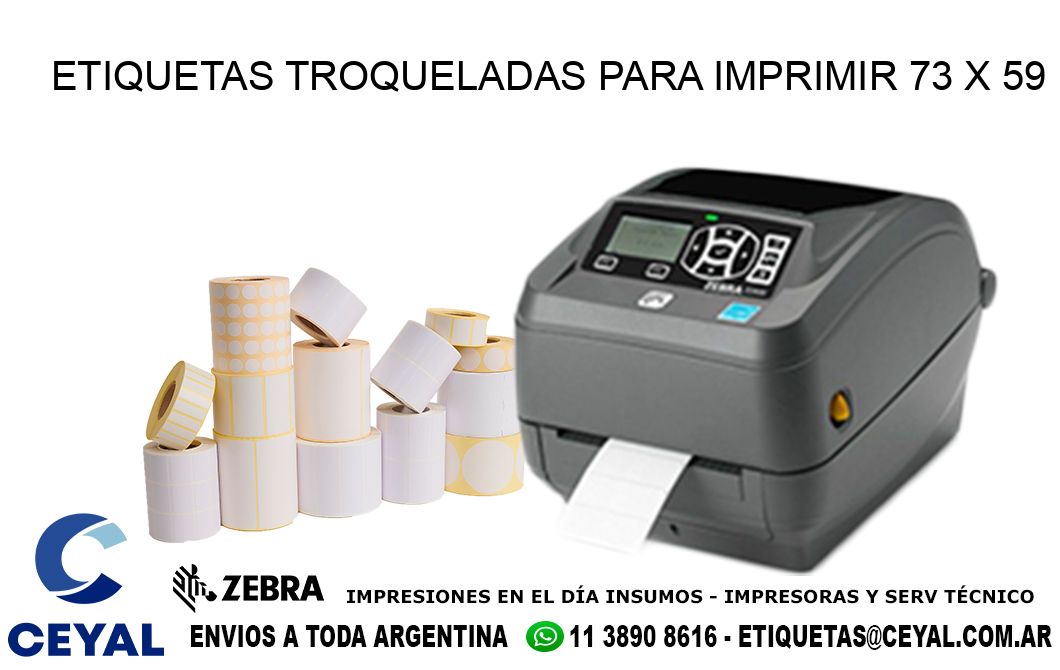 ETIQUETAS TROQUELADAS PARA IMPRIMIR 73 x 59