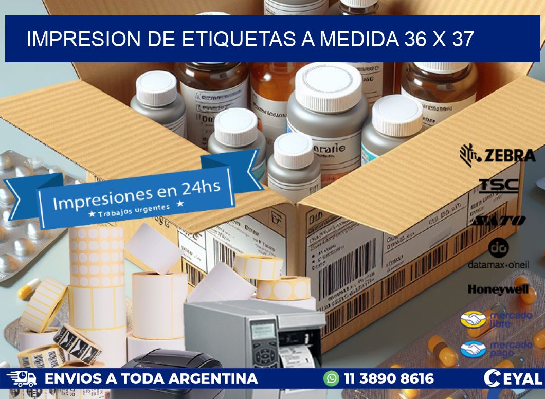 IMPRESION DE ETIQUETAS A MEDIDA 36 x 37