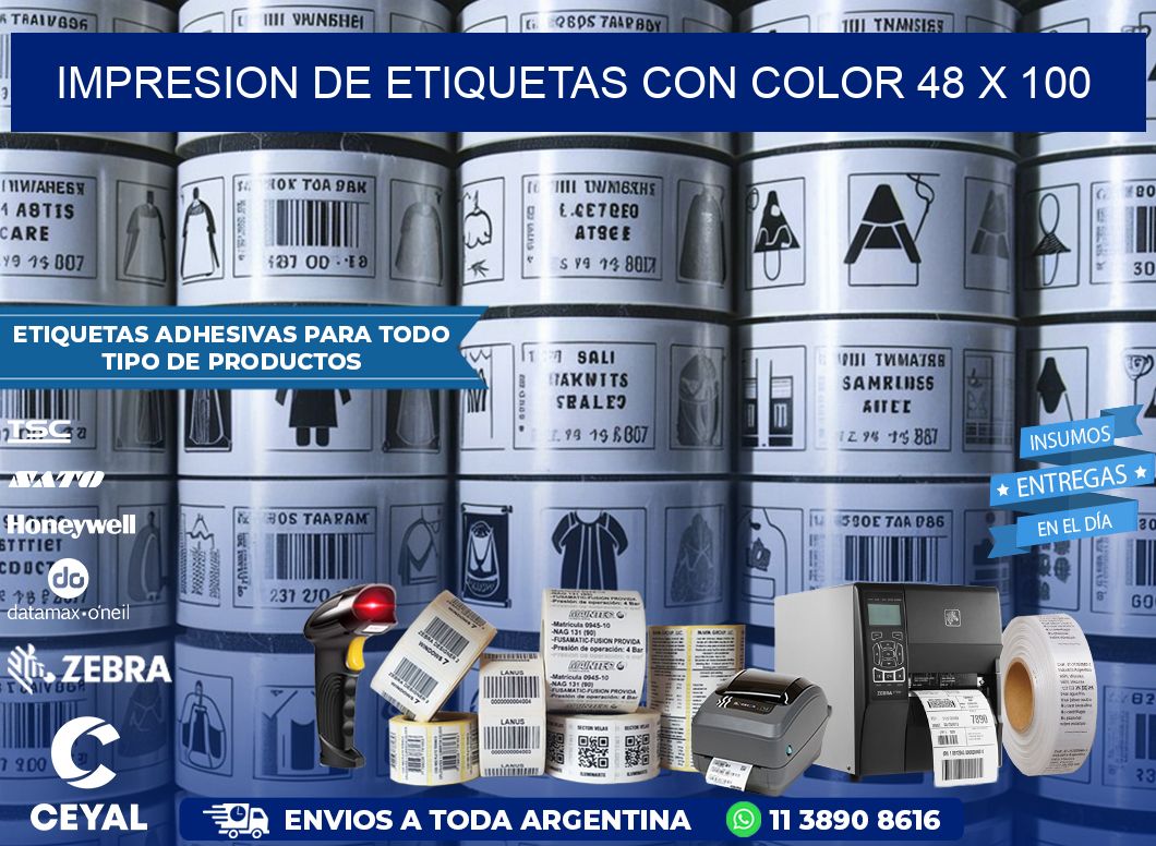 IMPRESION DE ETIQUETAS CON COLOR 48 x 100